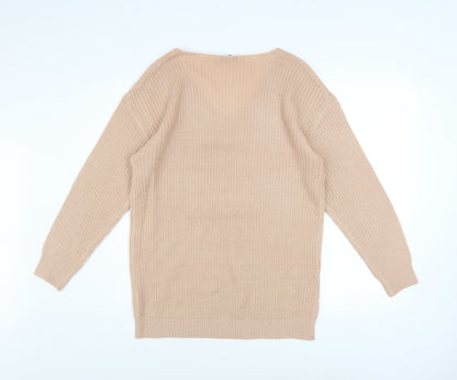Womens UK Size M Boohoo Beige Pullover Jumper
