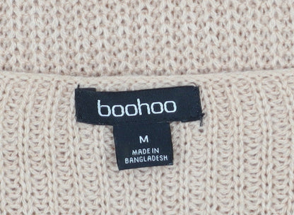 Womens UK Size M Boohoo Beige Pullover Jumper