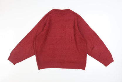 Mens UK Size S Marks and Spencer Red Pullover Jumper