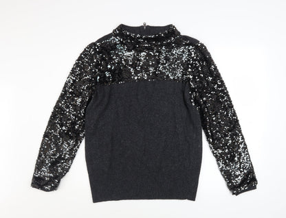 Womens UK Size 14 Mint Velvet Black Pullover Jumper