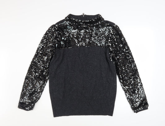 Womens UK Size 14 Mint Velvet Black Pullover Jumper