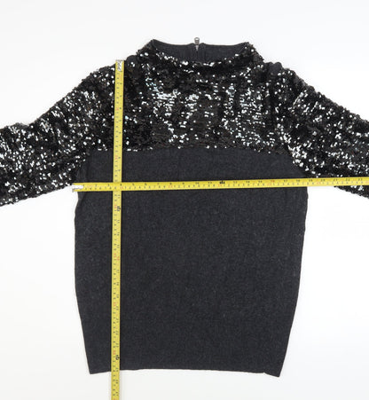 Womens UK Size 14 Mint Velvet Black Pullover Jumper