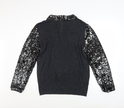 Womens UK Size 14 Mint Velvet Black Pullover Jumper