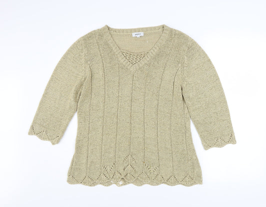 Womens UK Size 16 Papaya Beige Pullover Jumper