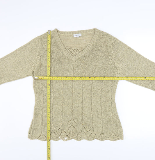 Womens UK Size 16 Papaya Beige Pullover Jumper