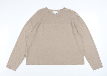 Womens UK Size XL Marks and Spencer Beige Pullover Jumper