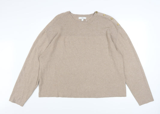Womens UK Size XL Marks and Spencer Beige Pullover Jumper