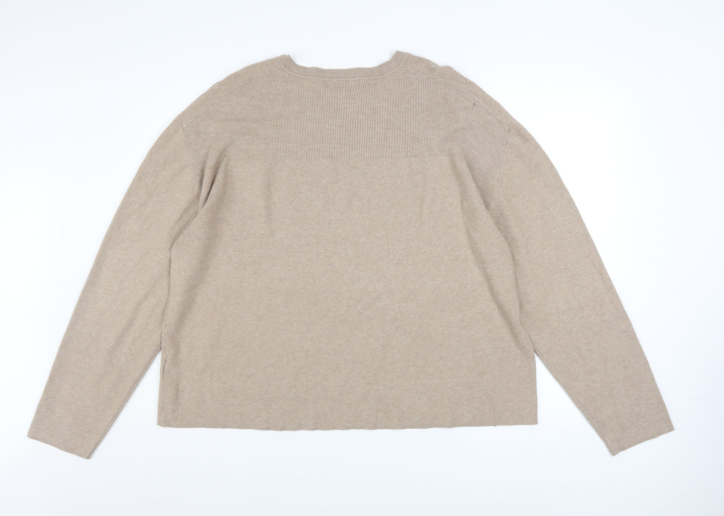 Womens UK Size XL Marks and Spencer Beige Pullover Jumper