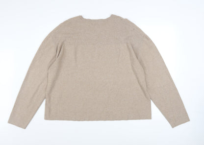 Womens UK Size XL Marks and Spencer Beige Pullover Jumper