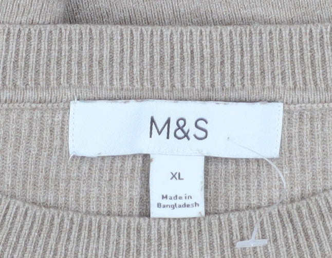Womens UK Size XL Marks and Spencer Beige Pullover Jumper