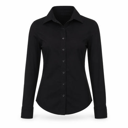 Womens UK Size S Zara Black Basic Button-Up