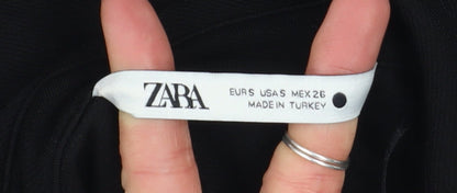 Womens UK Size S Zara Black Basic Button-Up