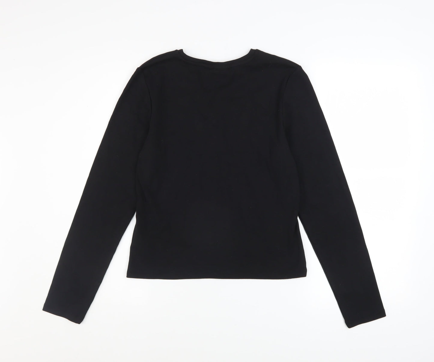 Womens UK Size 14 apoh London Black Basic T-Shirt