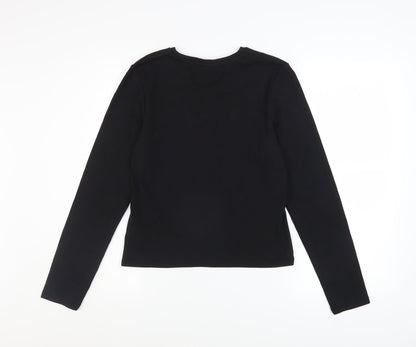 Womens UK Size 14 apoh London Black Basic T-Shirt