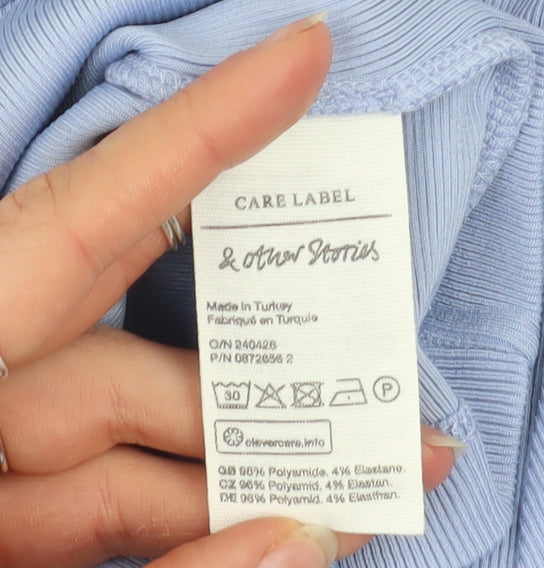 Womens UK Size S & Other Stories Blue Basic T-Shirt