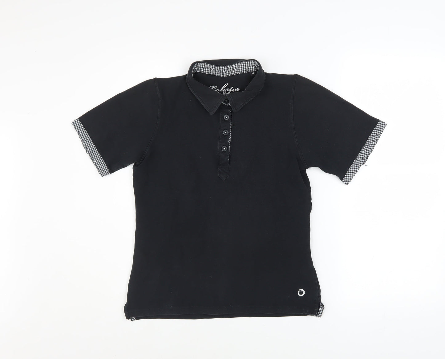 Womens UK Size M Lobster Black Basic Polo