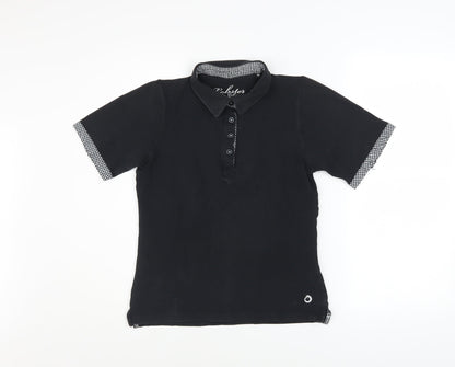 Womens UK Size M Lobster Black Basic Polo