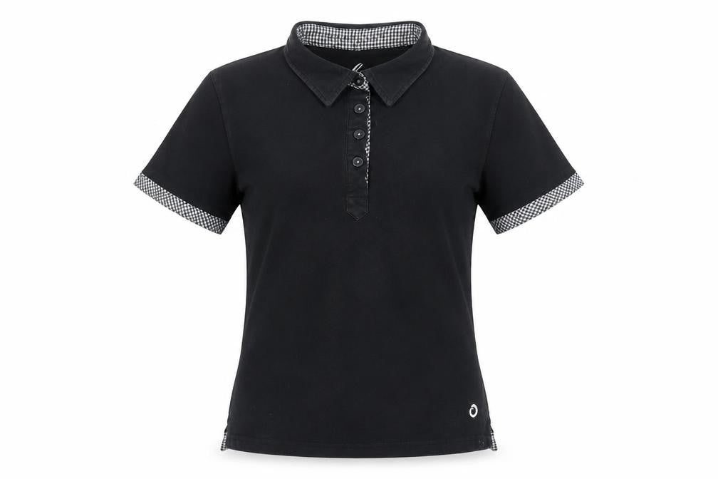 Womens UK Size M Lobster Black Basic Polo