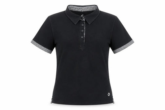 Womens UK Size M Lobster Black Basic Polo