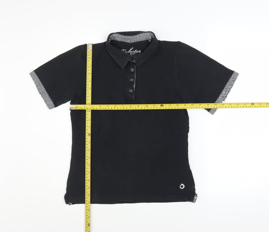 Womens UK Size M Lobster Black Basic Polo