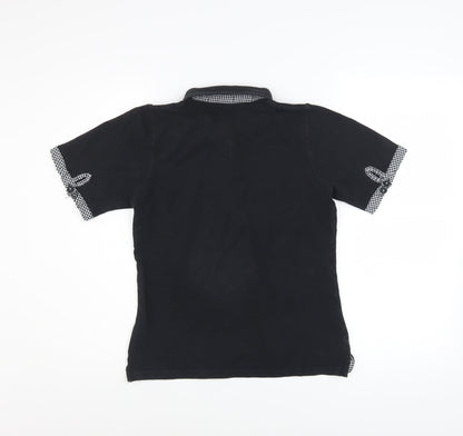 Womens UK Size M Lobster Black Basic Polo