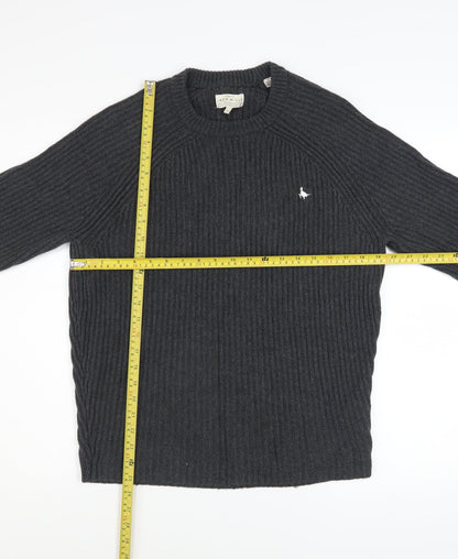 Jack Wills Men’s Grey Chunky Knit Cotton Pullover Jumper M