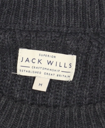 Jack Wills Men’s Grey Chunky Knit Cotton Pullover Jumper M