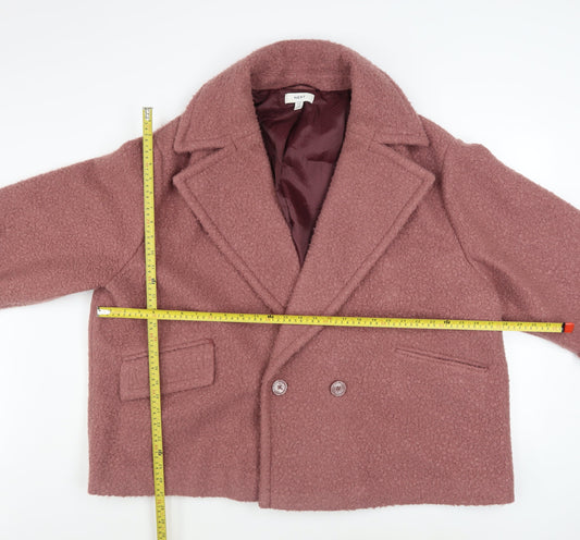Next Women's Pink Short Pea Coat Size 22 Plus Lined Polyester