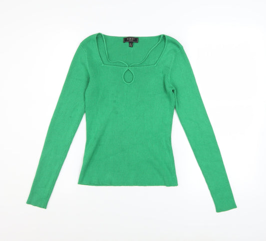 Womens UK Size 8 Lipsy Green Pullover Jumper