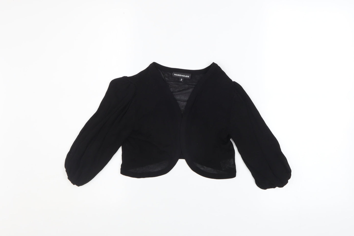Womens UK Size 10 Warehouse Black Shrug Jumper