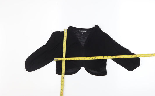 Womens UK Size 10 Warehouse Black Shrug Jumper