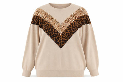 Womens UK Size M/L Wild Flower Beige Pullover Jumper