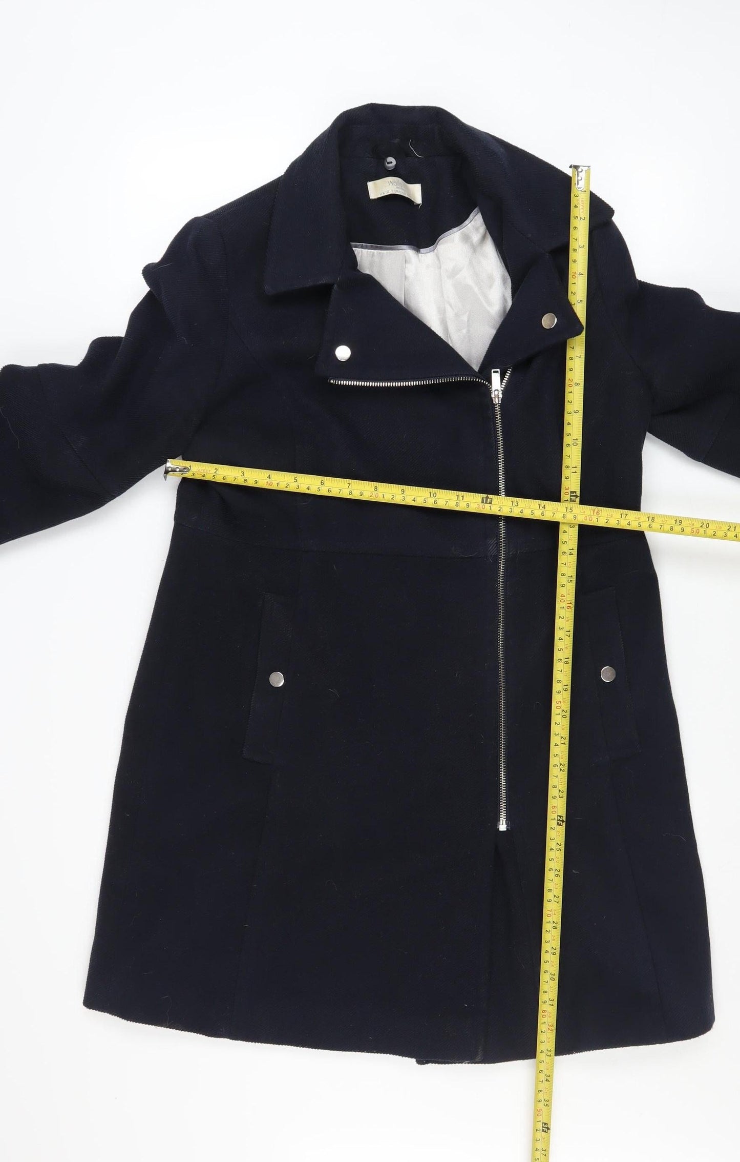 Womens UK Size 12 Wallis Navy Overcoat