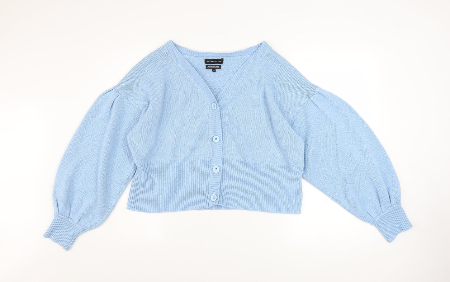 Womens UK Size 24 Wednesday's Girl Blue Cardigan Jumper