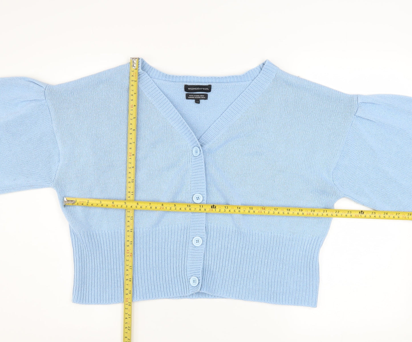 Womens UK Size 24 Wednesday's Girl Blue Cardigan Jumper