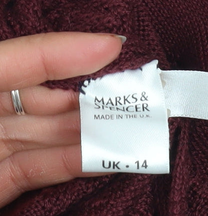 Womens UK Size 14 Marks and Spencer Red Pullover Jumper