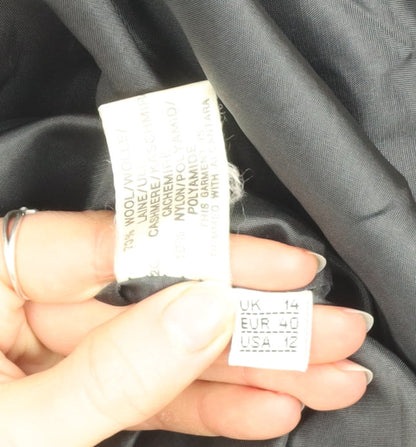 Womens UK Size 14 Mansfield Black Overcoat