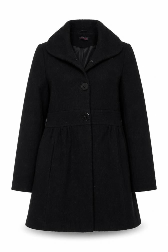 Womens UK Size 12 Red Herring Black Overcoat