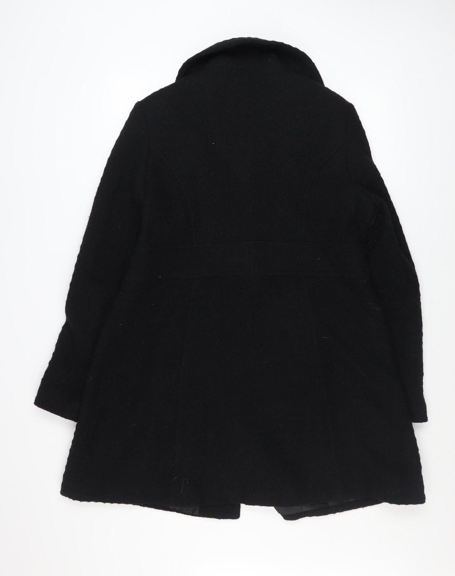 Womens UK Size 12 Red Herring Black Overcoat