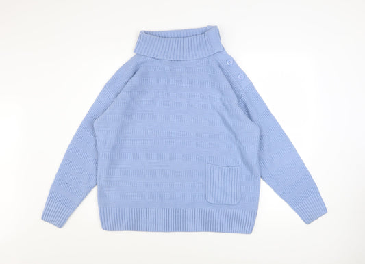 Womens UK Size M ISLE Collection Blue Pullover Jumper