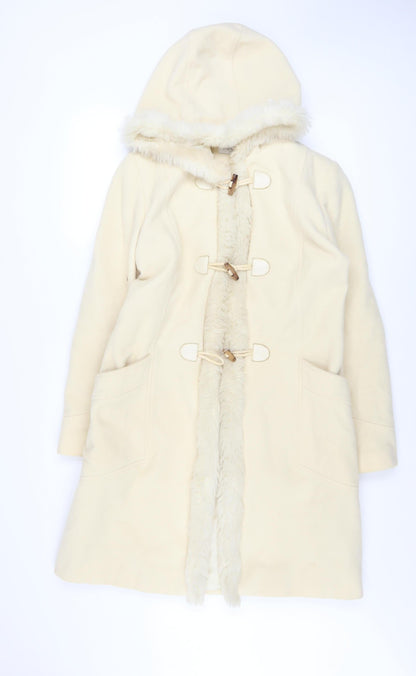 Womens UK Size 14 Look Ivory Duffle Coat