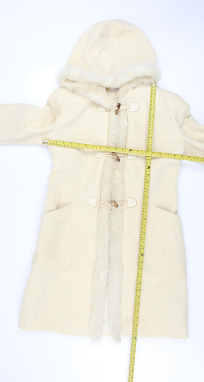 Womens UK Size 14 Look Ivory Duffle Coat