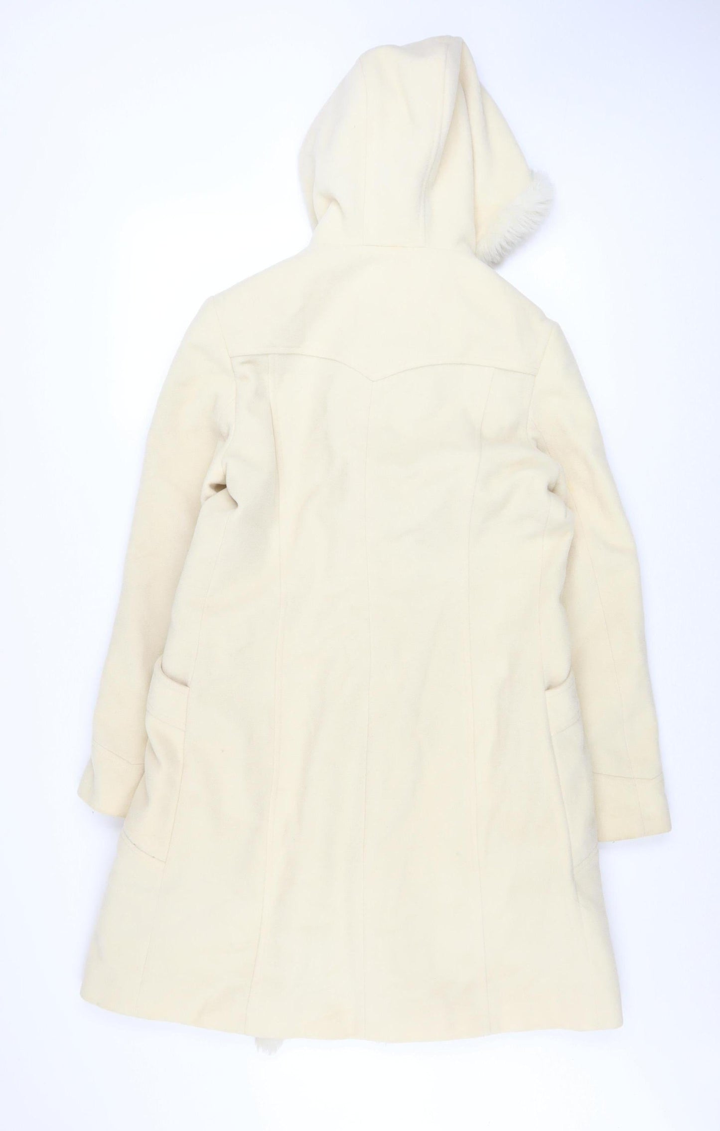 Womens UK Size 14 Look Ivory Duffle Coat
