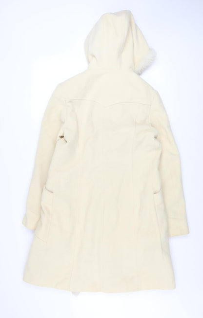 Womens UK Size 14 Look Ivory Duffle Coat
