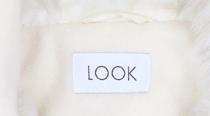 Womens UK Size 14 Look Ivory Duffle Coat