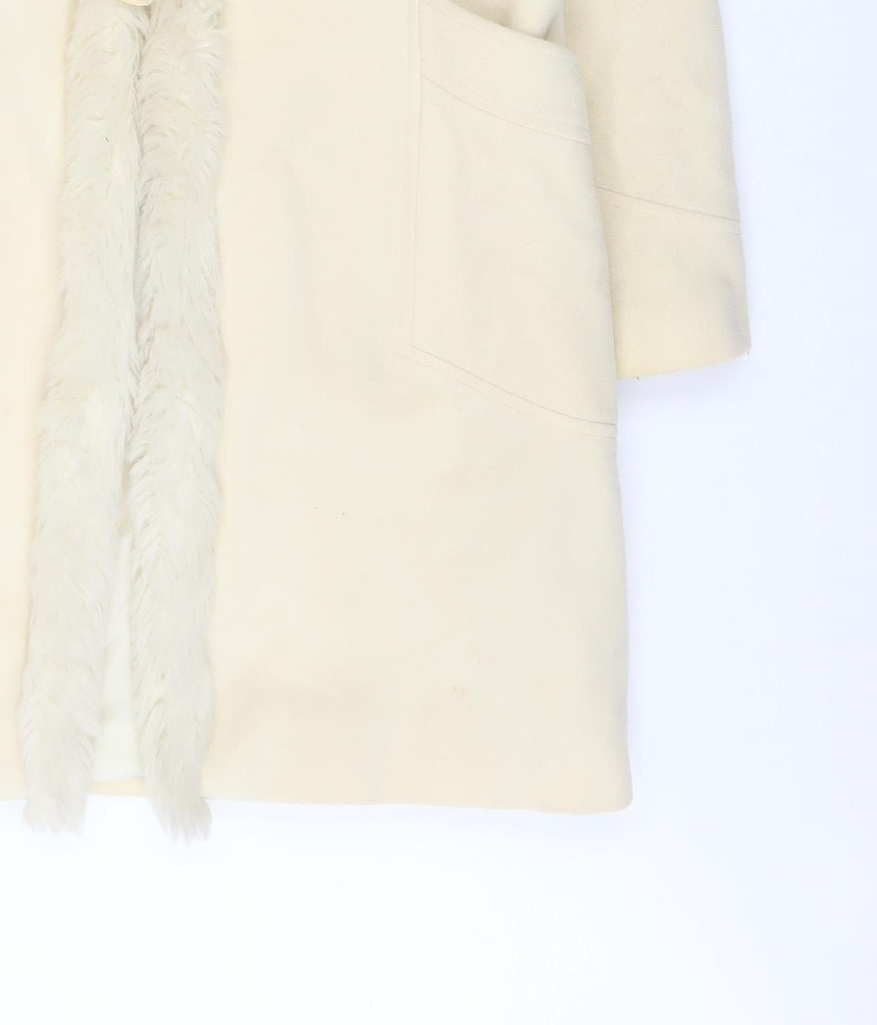 Womens UK Size 14 Look Ivory Duffle Coat
