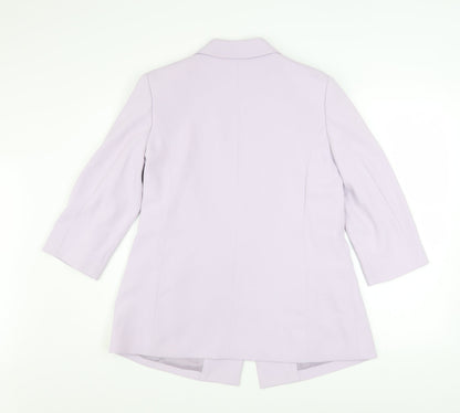 Damart Women's Purple Blazer UK 14 Regular Fit 3/4 Sleeve Jacket
