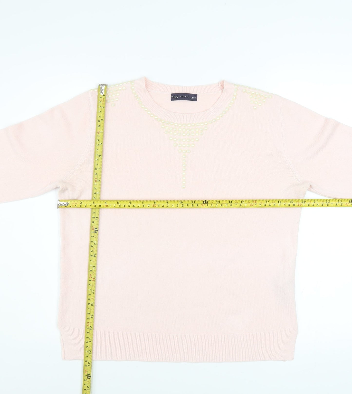 Womens UK Size 14 Marks and Spencer Pink Pullover Jumper