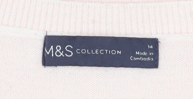 Womens UK Size 14 Marks and Spencer Pink Pullover Jumper