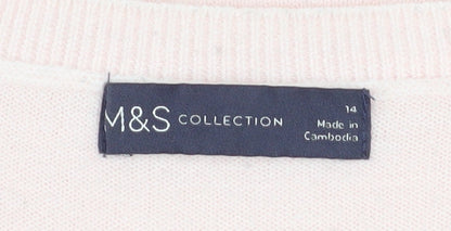 Womens UK Size 14 Marks and Spencer Pink Pullover Jumper